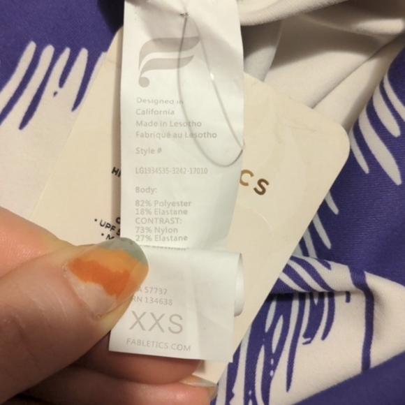 Fabletics pureLuxe Paradiso 7/8 leggings purple palm tree - Picture 8 of 8